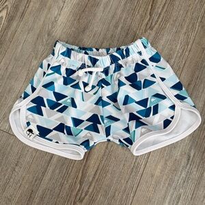 George Hats Swim Trunks - Blue and White Geo